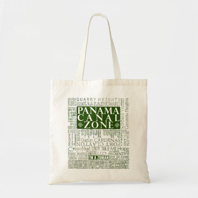 Tote Bag PCZ - Panama Canal Zone Emplacements avec Carte /  (Devant)