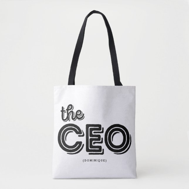 Tote Bag PDG Retro Typographie Pois personnalisés (Devant)