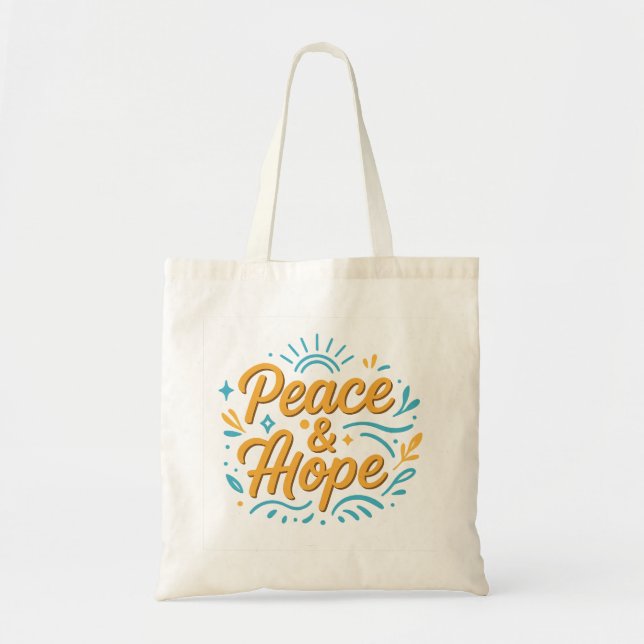 Tote Bag Peace & Hope Inspirer design moderne pour tous les (Devant)