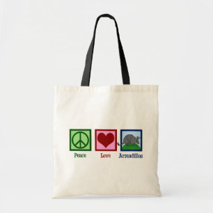 Tote Bag Peace Love Armadillos