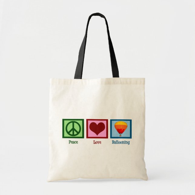 Tote Bag Peace Love Ballooning (Devant)
