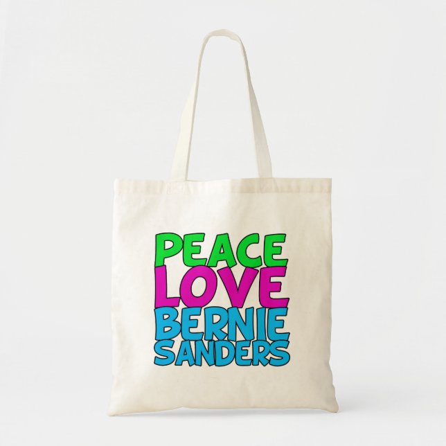Tote Bag Peace Love Bernie Sanders (Devant)