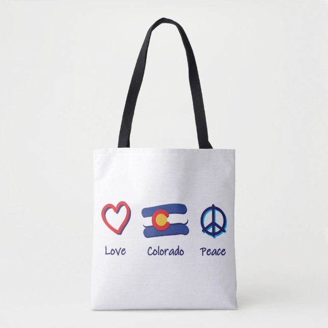 Tote Bag Peace Love Colorado (Devant)