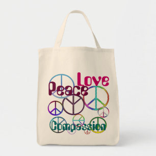 Tote Bag Peace Love Compassion Fourre-tout