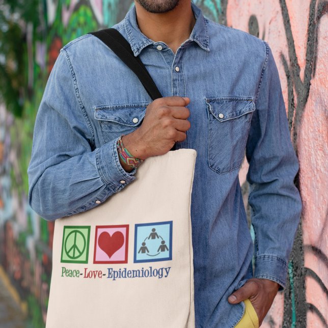 Tote Bag Peace Love Epidemiology (Créateur téléchargé)