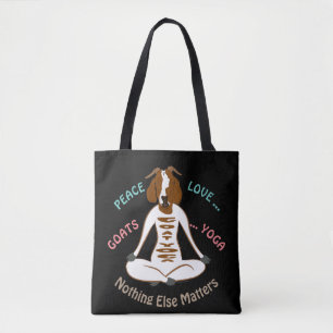 Tote Bag PEACE LOVE GOATS YOGA   GetYerGoat™