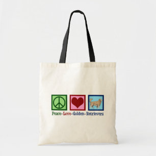 Tote Bag Peace Love Golden Retrivers
