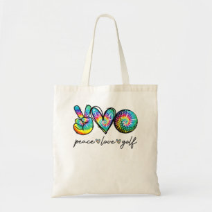 Tote Bag Peace Love Golf Tie Dye Cute Golf Amateurs