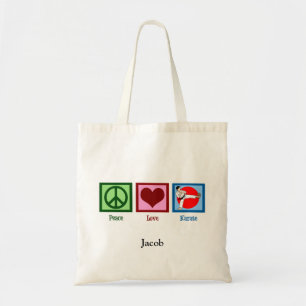 Tote Bag Peace Love Karate Kick Custom