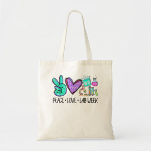 Tote Bag Peace Love Lab Week 2022 Laboratoire Médicale Scie