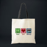 Tote Bag Peace Love Maquillage Artiste Cute<br><div class="desc">Peace Love Maquillage Artiste. Un joli cadeau pour un étudiant en maquillage ou un cosmétique qui travaille avec l'application de maquillage ou de cosmétiques. Un signe de paix,  un coeur,  une palette d'ombres chic et un joli jeu de rouge à lèvres.</div>