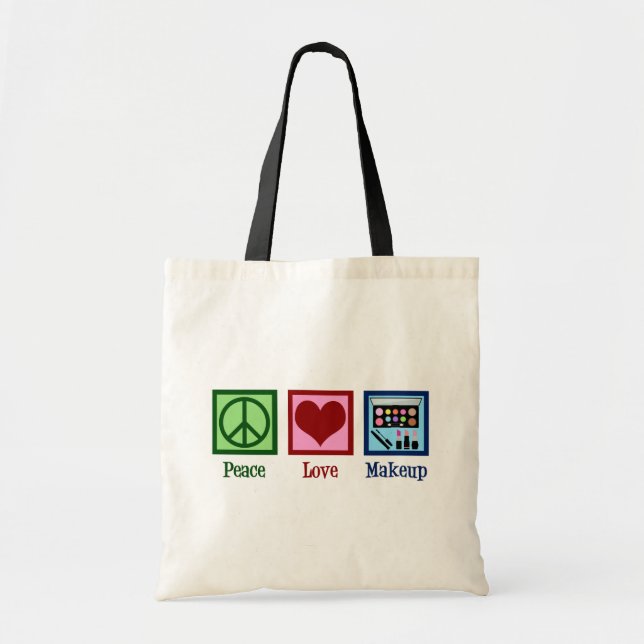 Tote Bag Peace Love Maquillage Artiste Cute (Devant)