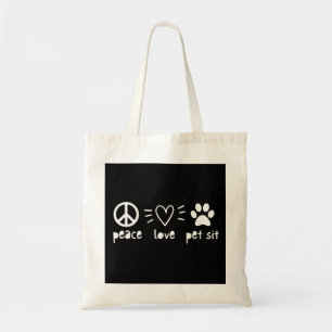 Tote Bag Peace Love Pet Sit