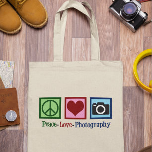 Tote Bag Peace Love Photographer