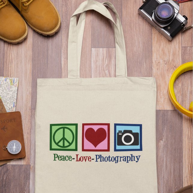 Tote Bag Peace Love Photographer (Créateur téléchargé)