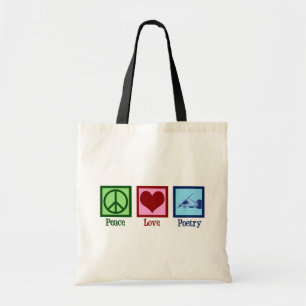 Tote Bag Peace Love Poetry Jolie Poète