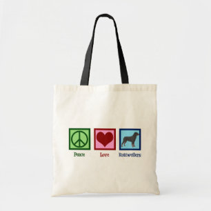 Tote Bag Peace Love Rottweilers