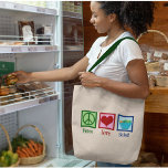 Tote Bag Peace Love Salads Cute Salad Bar<br><div class="desc">Peace Love Salads. A cute salad lover gift.</div>