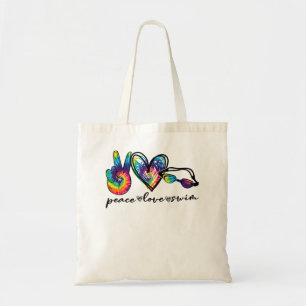 Tote Bag Peace Love Swim Tie Dye Swimmer nage Cadeaux Somme