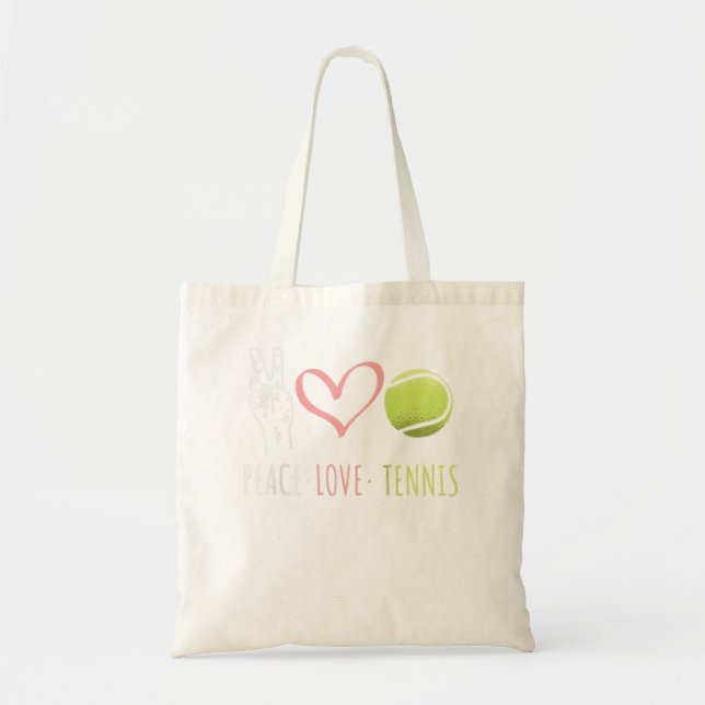 Tote Bag Peace Love Tennis Tennis Joueur balle amour coeur (Devant)