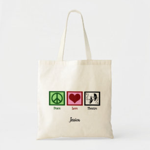 Tote Bag Peace Love Theater Cute Personnalisé