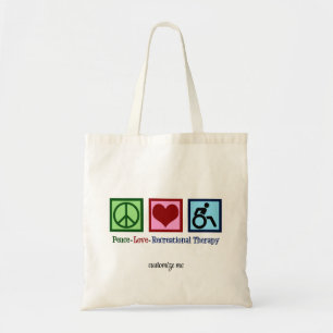Tote Bag Peace Love Thérapie récréative Personnalisée