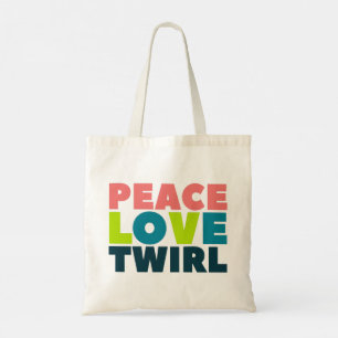 Tote Bag Peace Love Twirl Garde garde drapeau Twirler