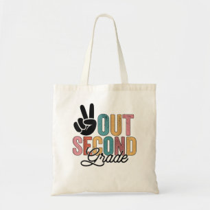 Tote Bag Peace Out Deuxième Année Dernière Jour De L'École