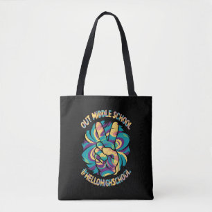 Tote Bag Peace Out Middle Hello Lycée Tie Dye