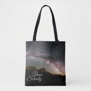 Tote Bag Peace & Serenity Mountain Night Sky