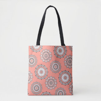 Tote Bag Peach Mandalas Fourre-tout