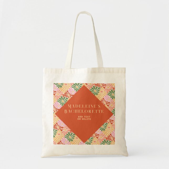 Tote Bag Peach rose Super Floral Abstrait (Devant)
