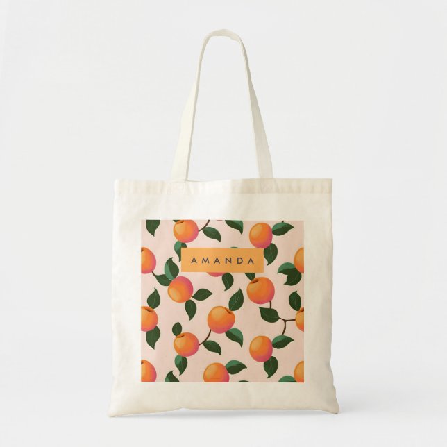 Tote Bag Peachs Motifs de pêche personnalisés (Devant)