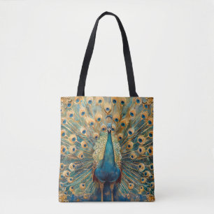 Tote Bag Peacock Art Nouveau