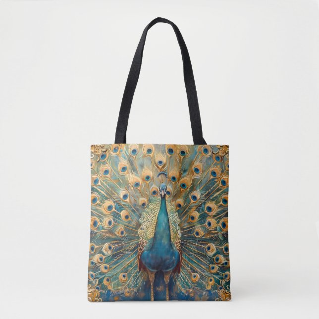 Tote Bag Peacock Art Nouveau (Devant)