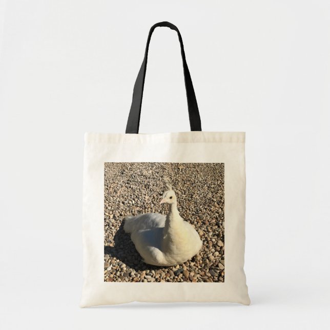 Tote Bag Peacock Blanc, Idaho (Devant)