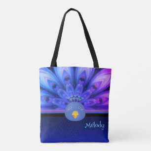 Tote Bag Peacock Électrique Violet & Bleu Mandala Fourre-to