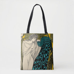 Tote Bag Peacock Fine Art Bird Nouveau