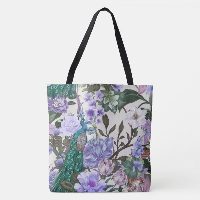 Tote Bag Peacock Floral Beauté Mode Fourre-tout (Devant)