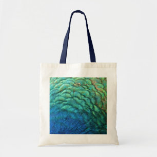 Tote Bag Peacock Plumes I Colorful Abstrait Nature Design
