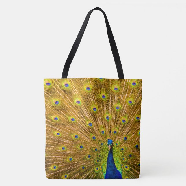 Tote Bag Peacock, Silver Falls, Kauai, Hawaiian Beach Bag (Devant)