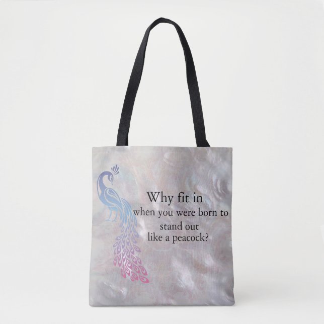 Tote Bag Peacock Slogan fourre-tout (Devant)