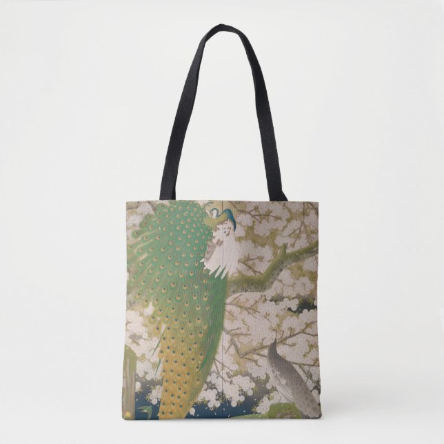 Tote Bag Peacocks et cerisier (1925) (Devant)