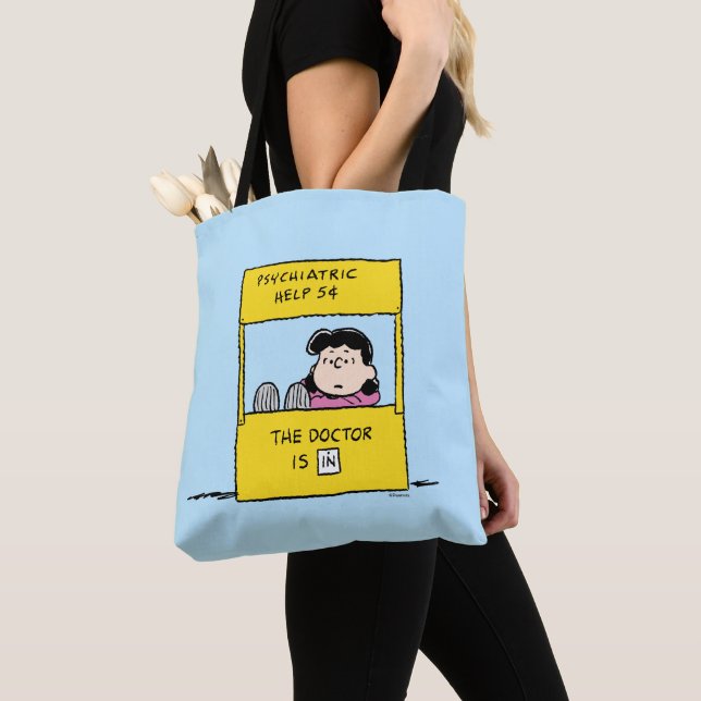 Tote Bag Peanuts | Lucy & the Doctor Is In (De près)