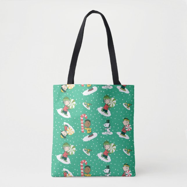 Tote Bag Peanuts Peppermint Dreams Snowflake Motif (Devant)