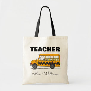 Tote Bag Peanuts   Snoopy Bus Driver Teacher