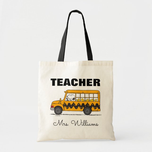 Tote Bag Peanuts | Snoopy Bus Driver Teacher (Devant)