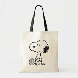 Tote Bag PEANUTS   Snoopy on Black White Comics