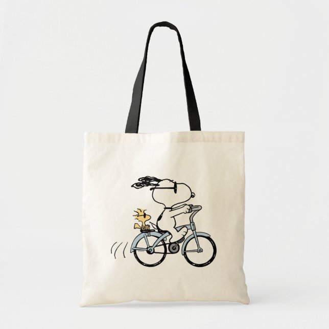 Tote Bag Peanuts | Snoopy & Woodstock Bicyclette (Devant)