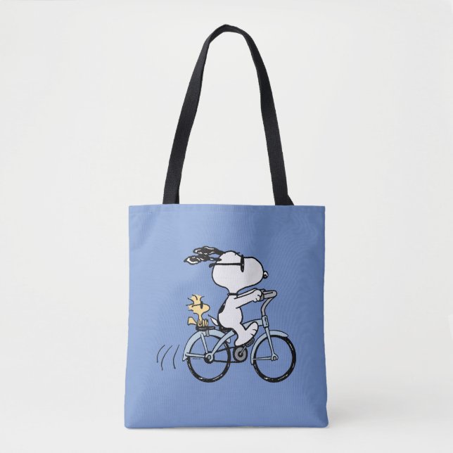 Tote Bag Peanuts | Snoopy & Woodstock Bicyclette (Devant)